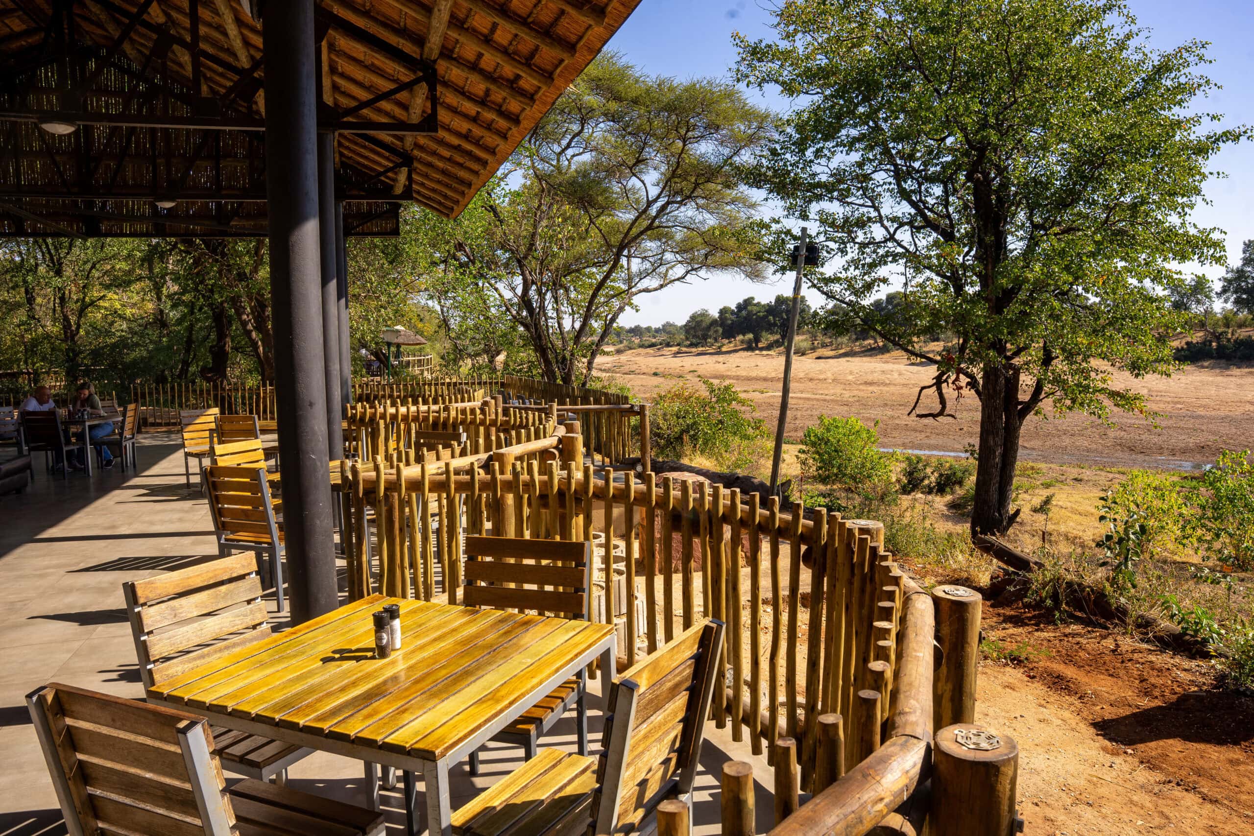 Shingwedzi restaurant overlooking the dry Shingwedzi Riverbed