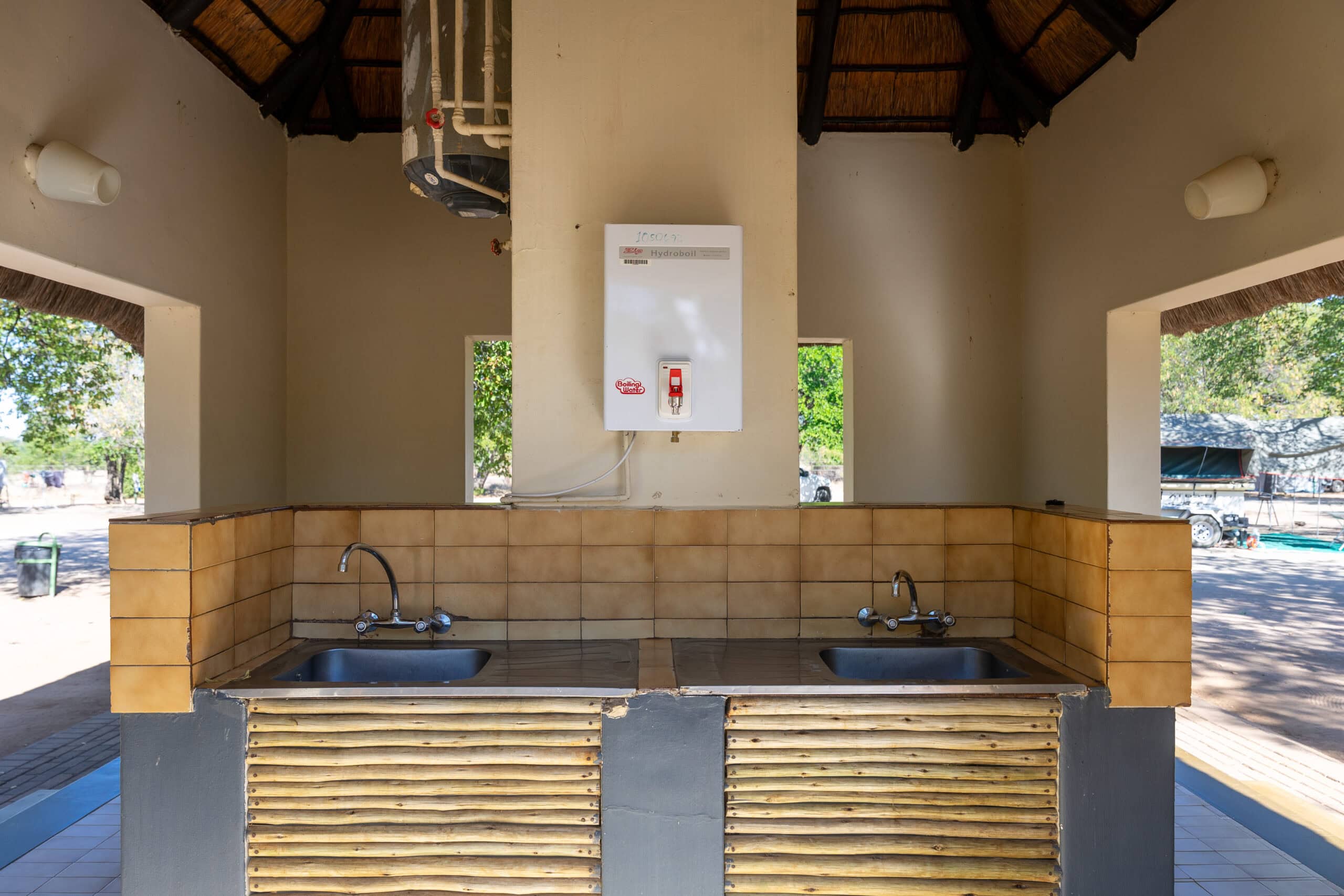 Communal kitchen at Shingwedzi Camp, Kruger