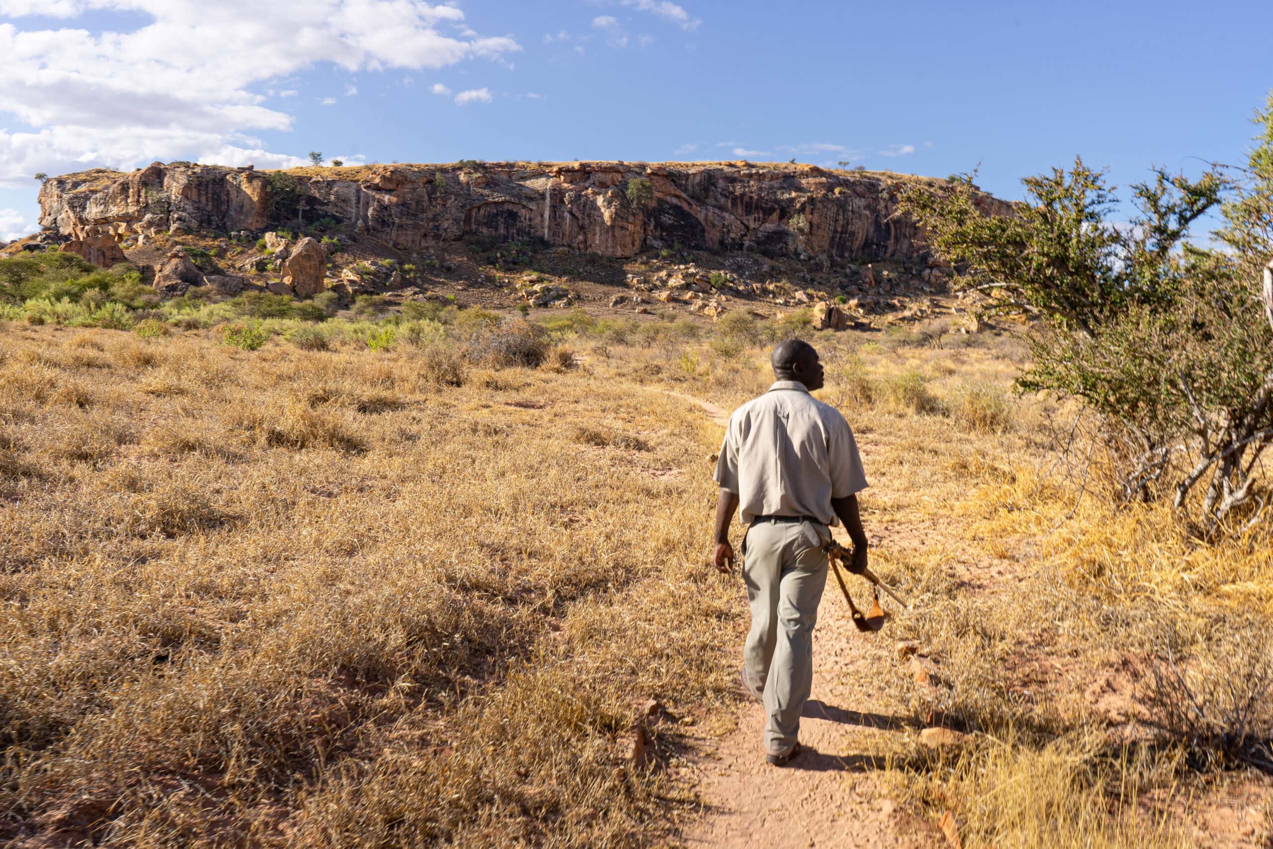 A SANParks ranger leads a guided walk up Mapungubwe Hill