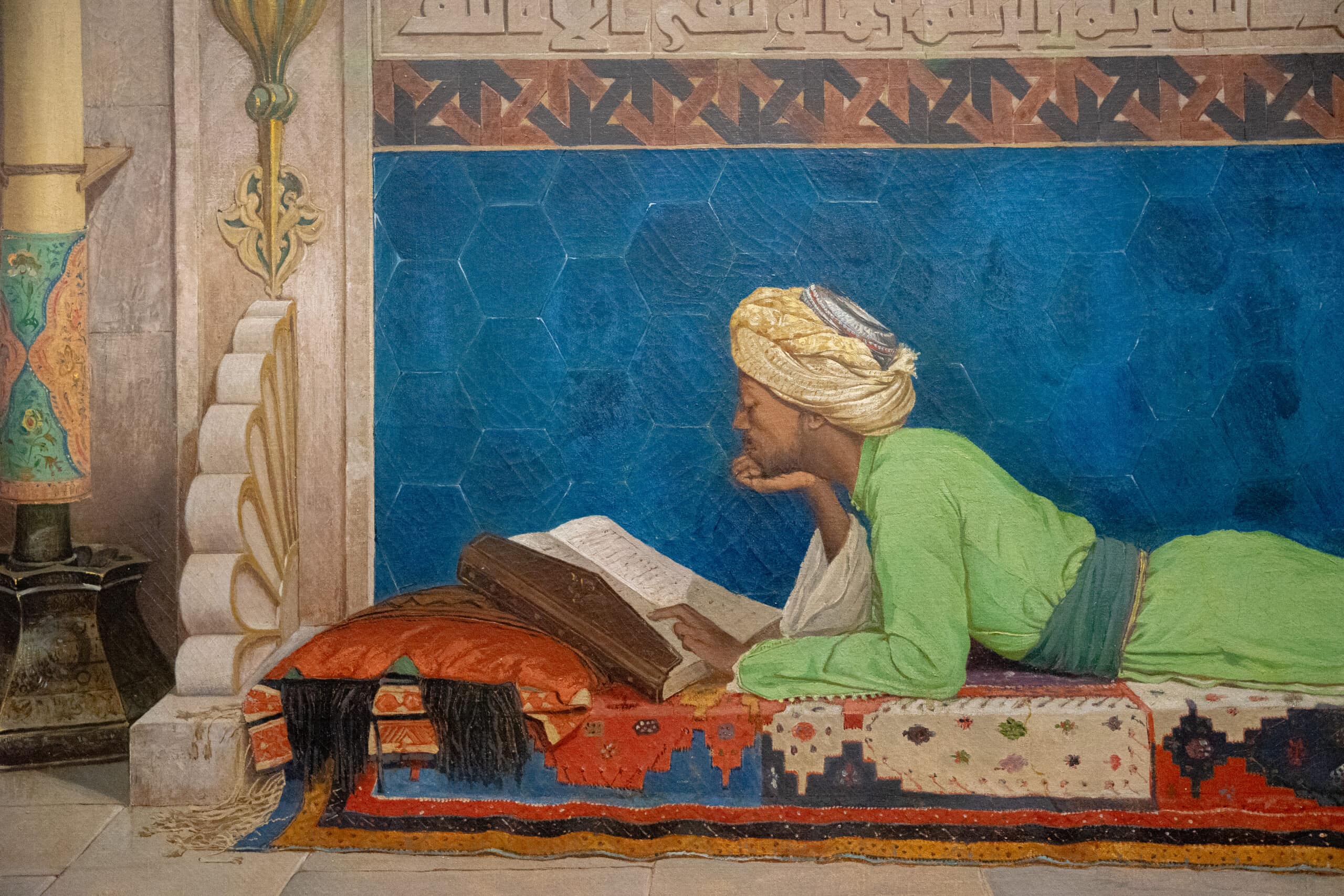 Detail of a painting inside the Louvre Abu Dhabi