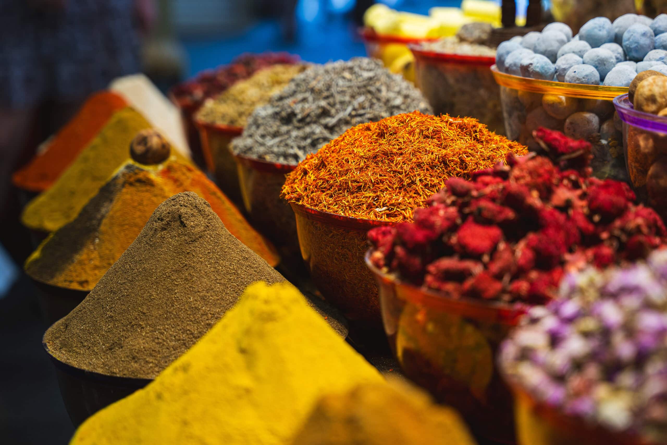 Colourful spice on display in the Spice Souq Dubai