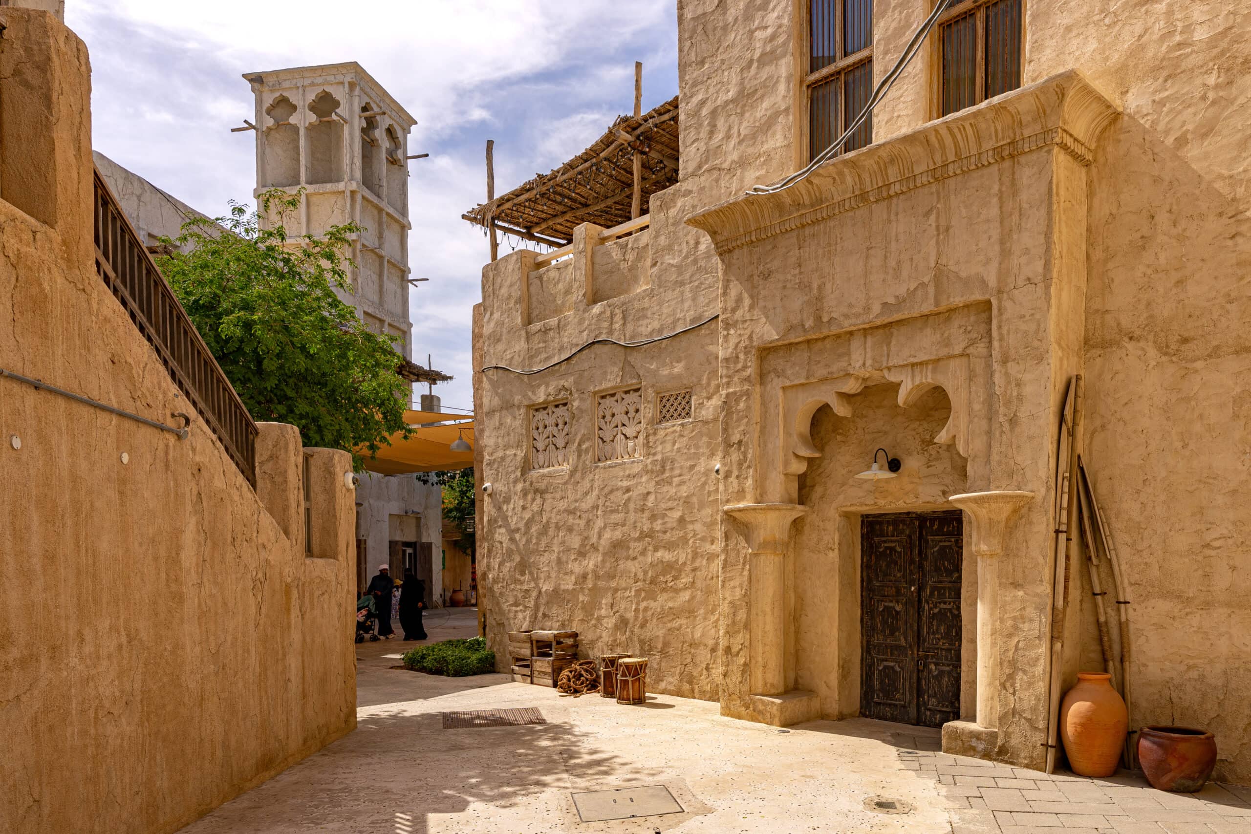 Traditional mud brick architecture in Al Seef, Dubai