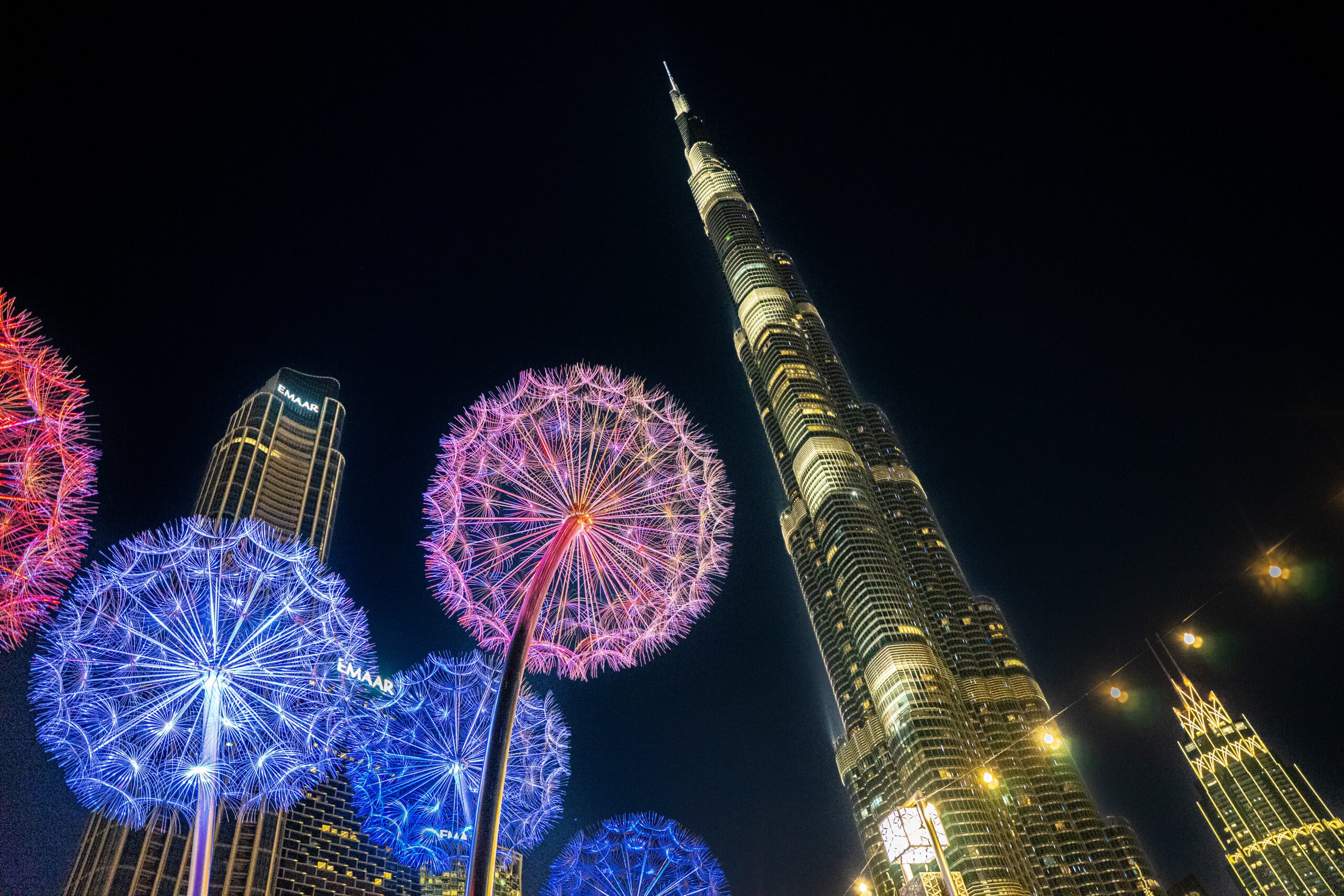 Burj Khalifa seen at night
