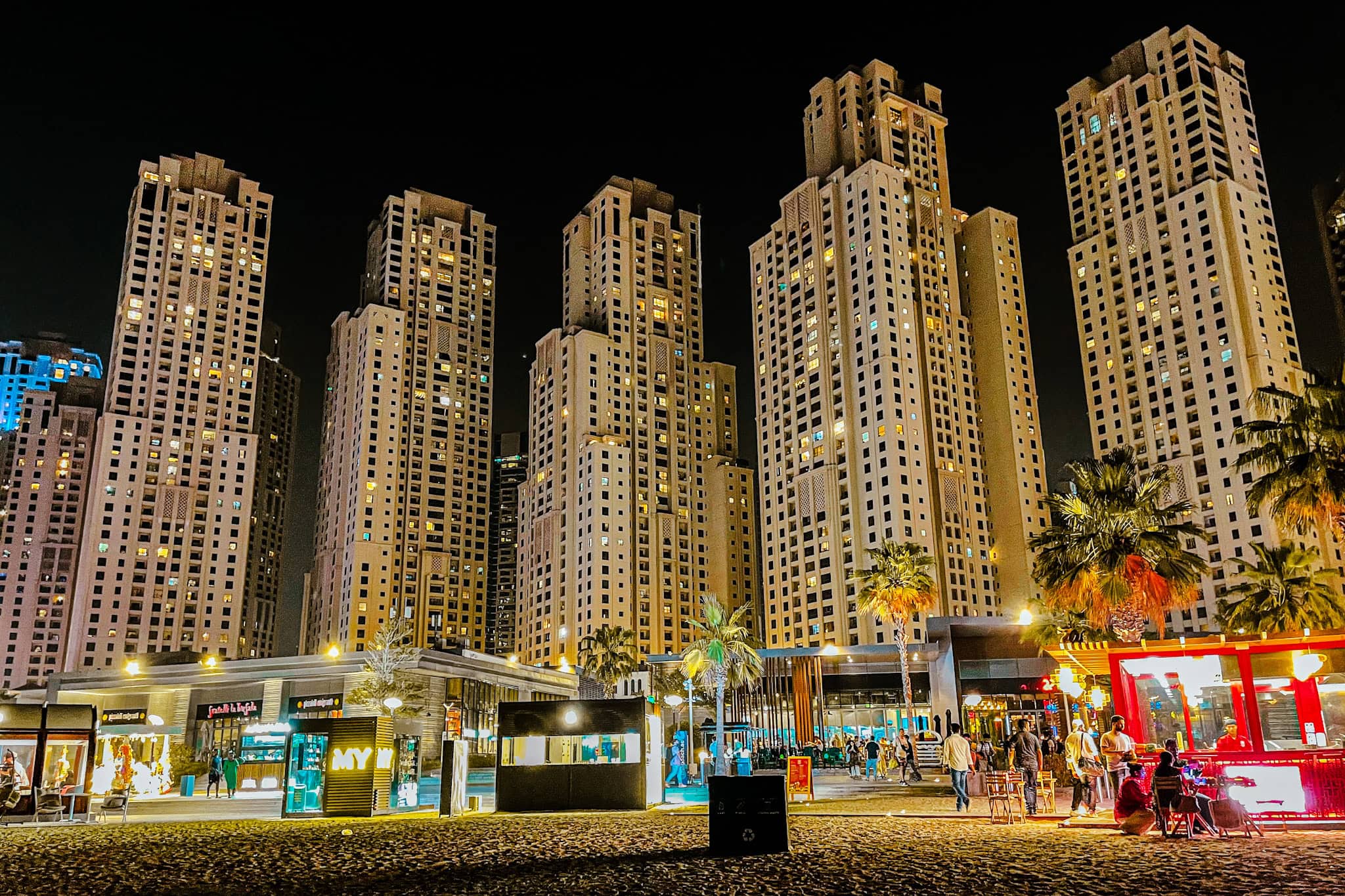 JBR at night, seen from the beach