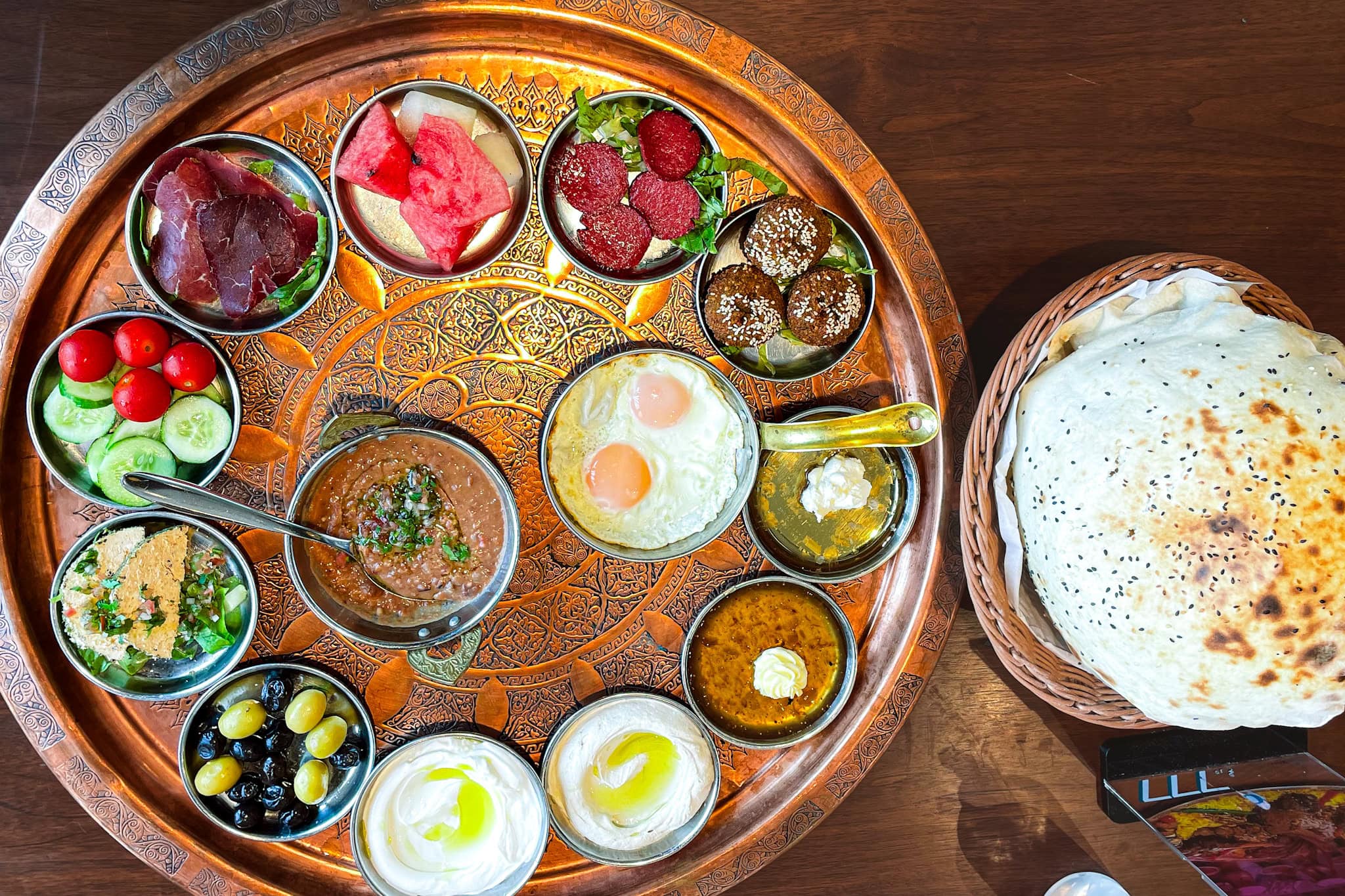 Arabic breakfast tray from Zouzou, Dubai
