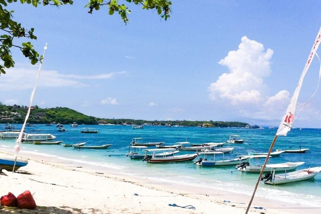 Boats on a beach in Nusa Lembongan