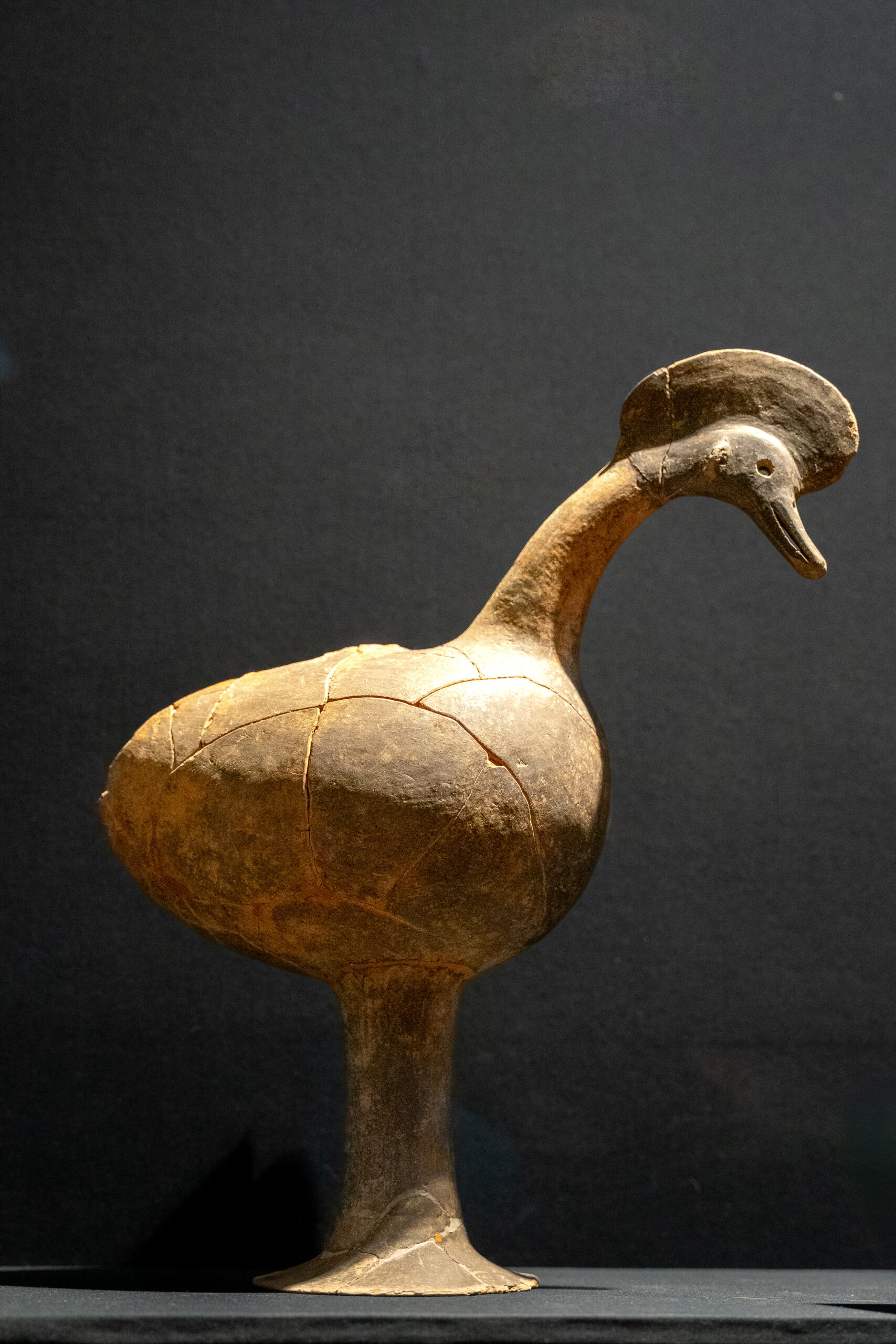 Terracotta goose-shaped funerary vessel from the Silla Kingdom