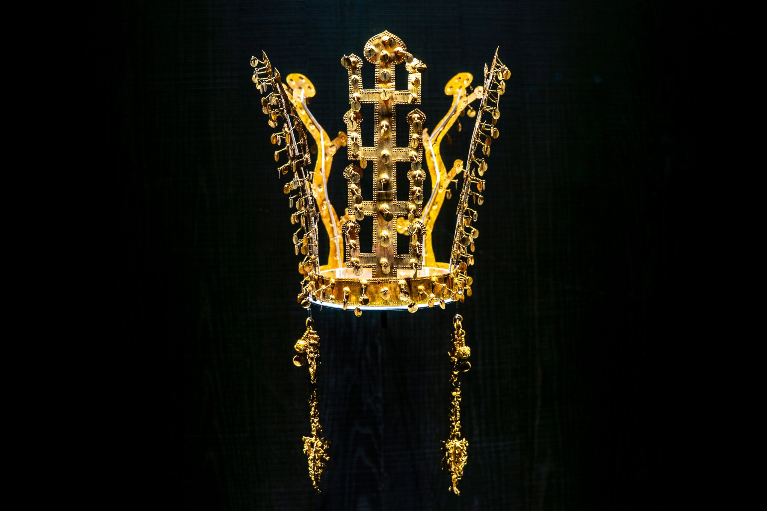 Silla gold crown on display at Gyeongju National Museum, South Korea