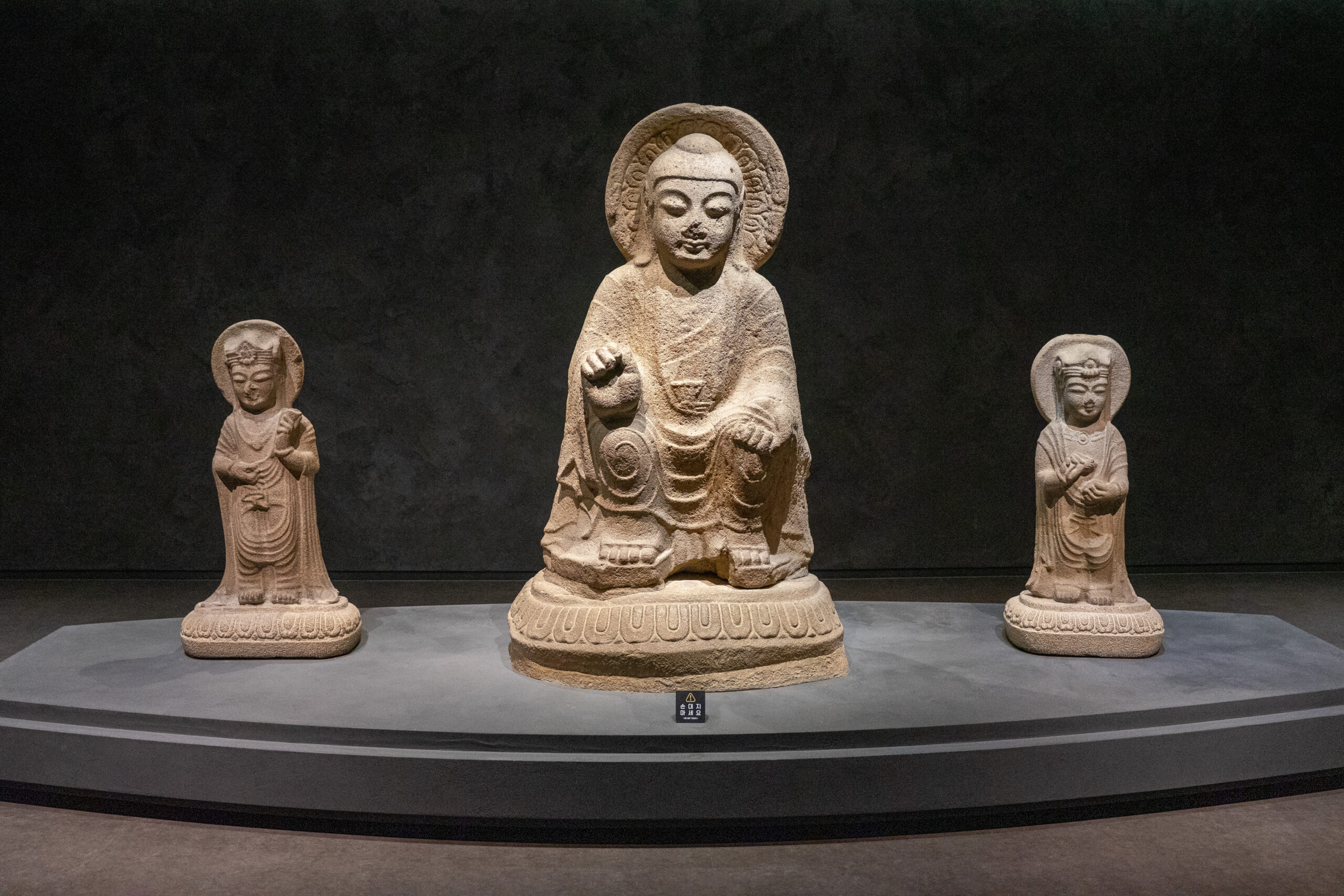 Stone Buddha statue from the Silla period at Gyeongju National Museum