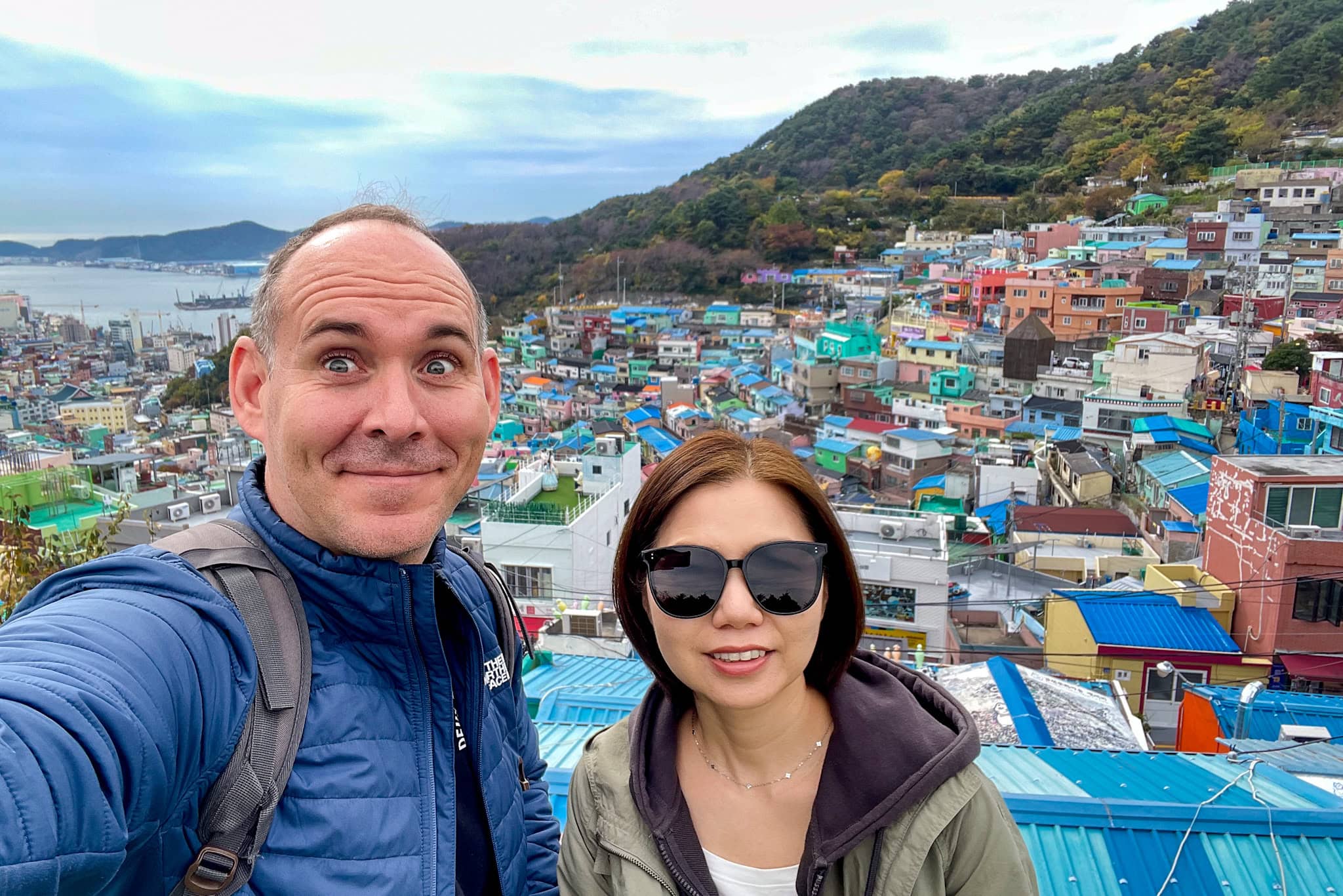 A selfie of Jin and I at Gamcheon Culture Village in Busan South Korea