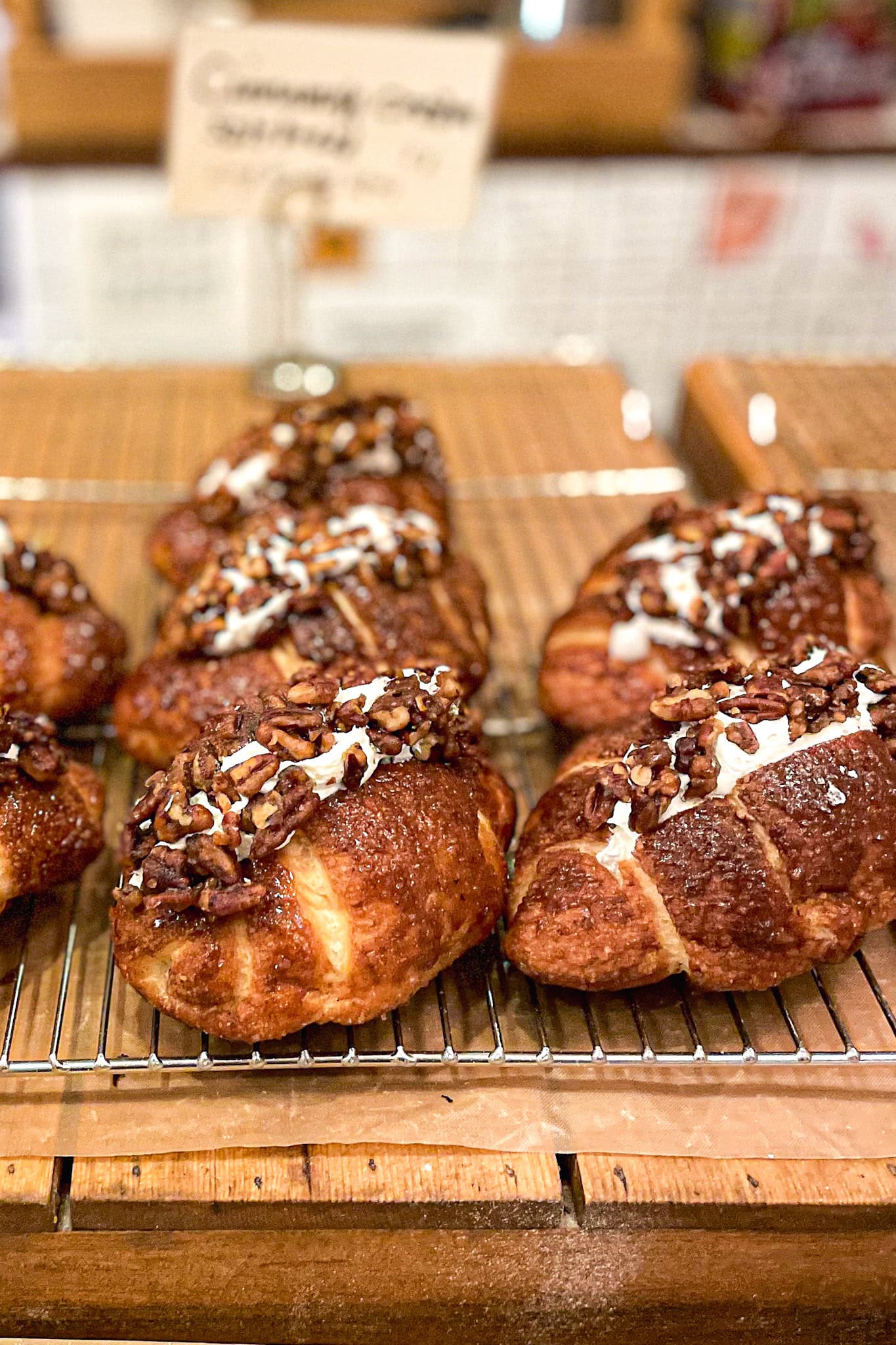 Cream cheese and candied nuts filled bread from Artists Bakery