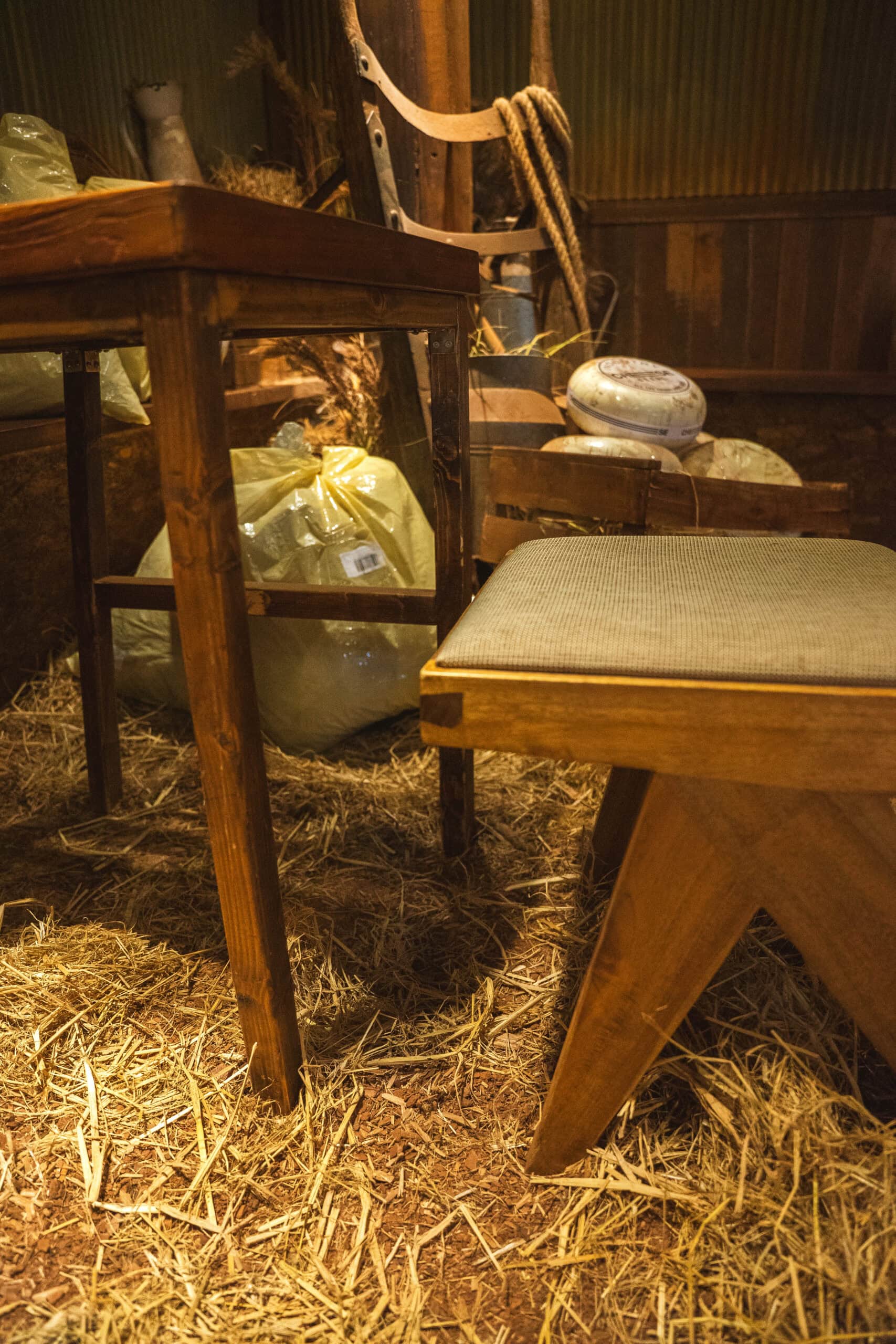The floor of Cheese Industry covered with real straw