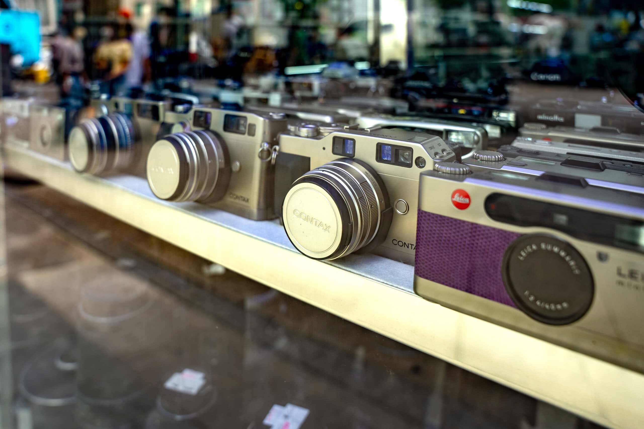 second hand Leica and Contax cameras in Namdaemun market, Seoul