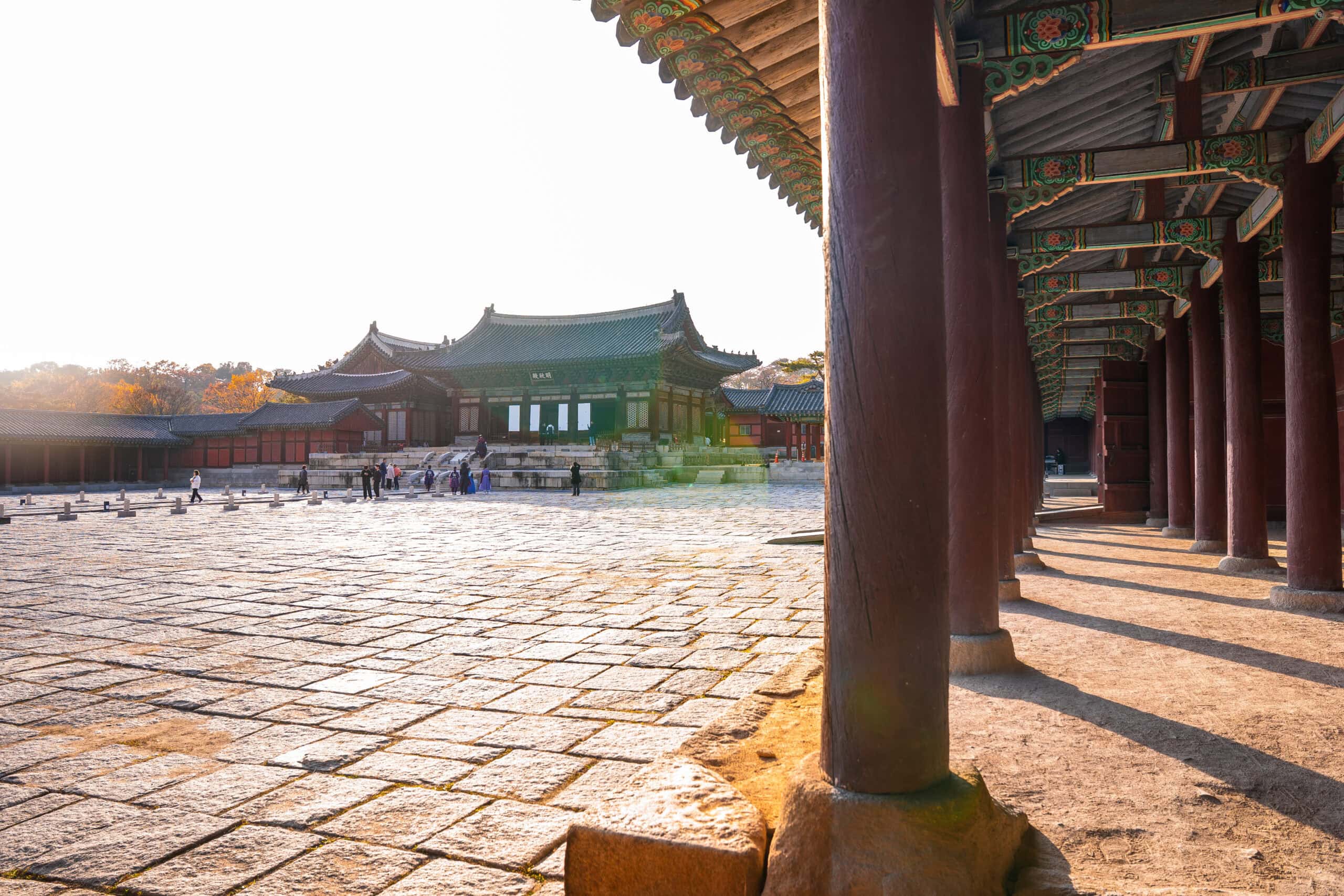 A palce in Seoul in the late afternoon light