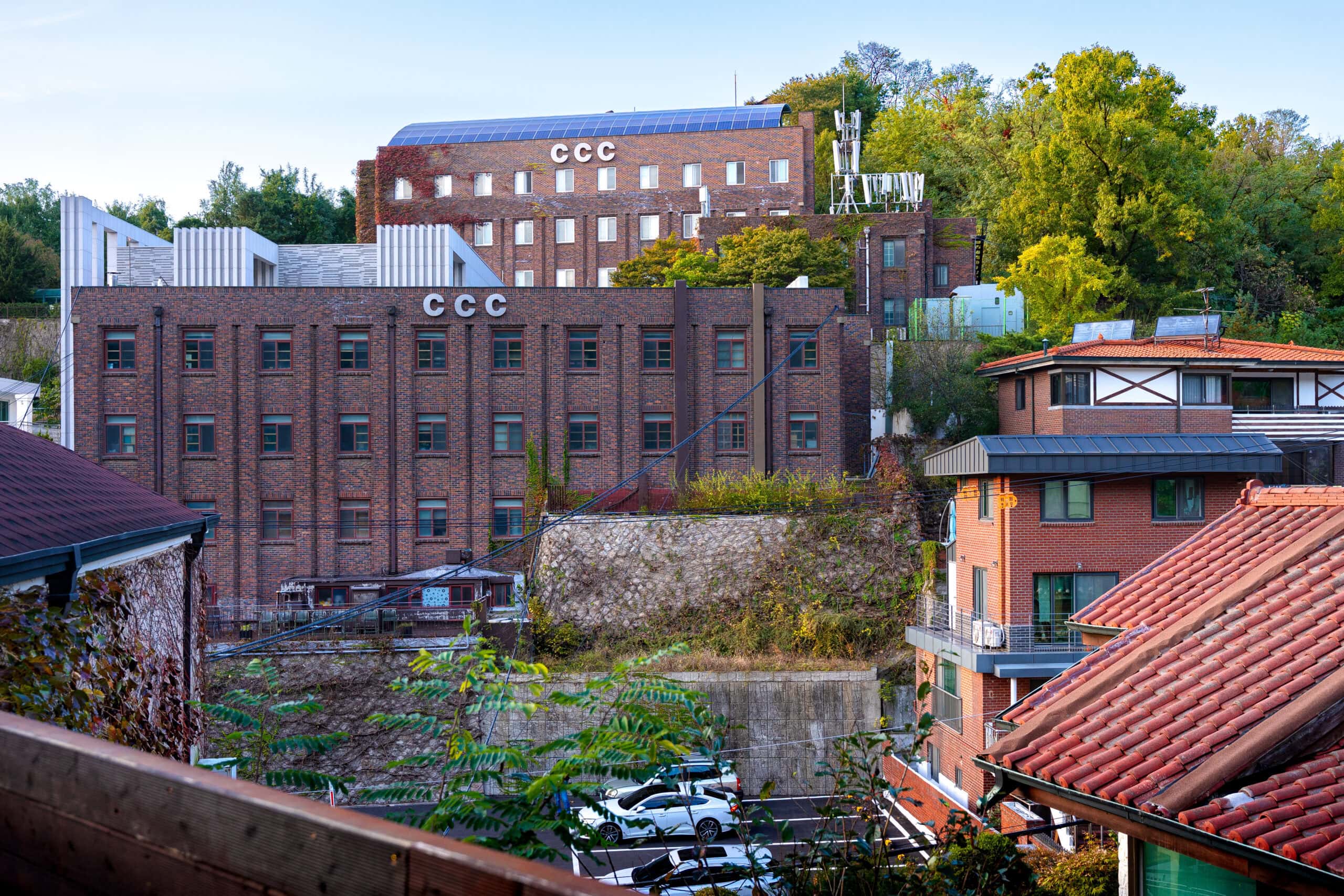 The CCC (Campus Crusade for Christ) head quarters in Korea, a large red brick building, stand in Buam-dong
