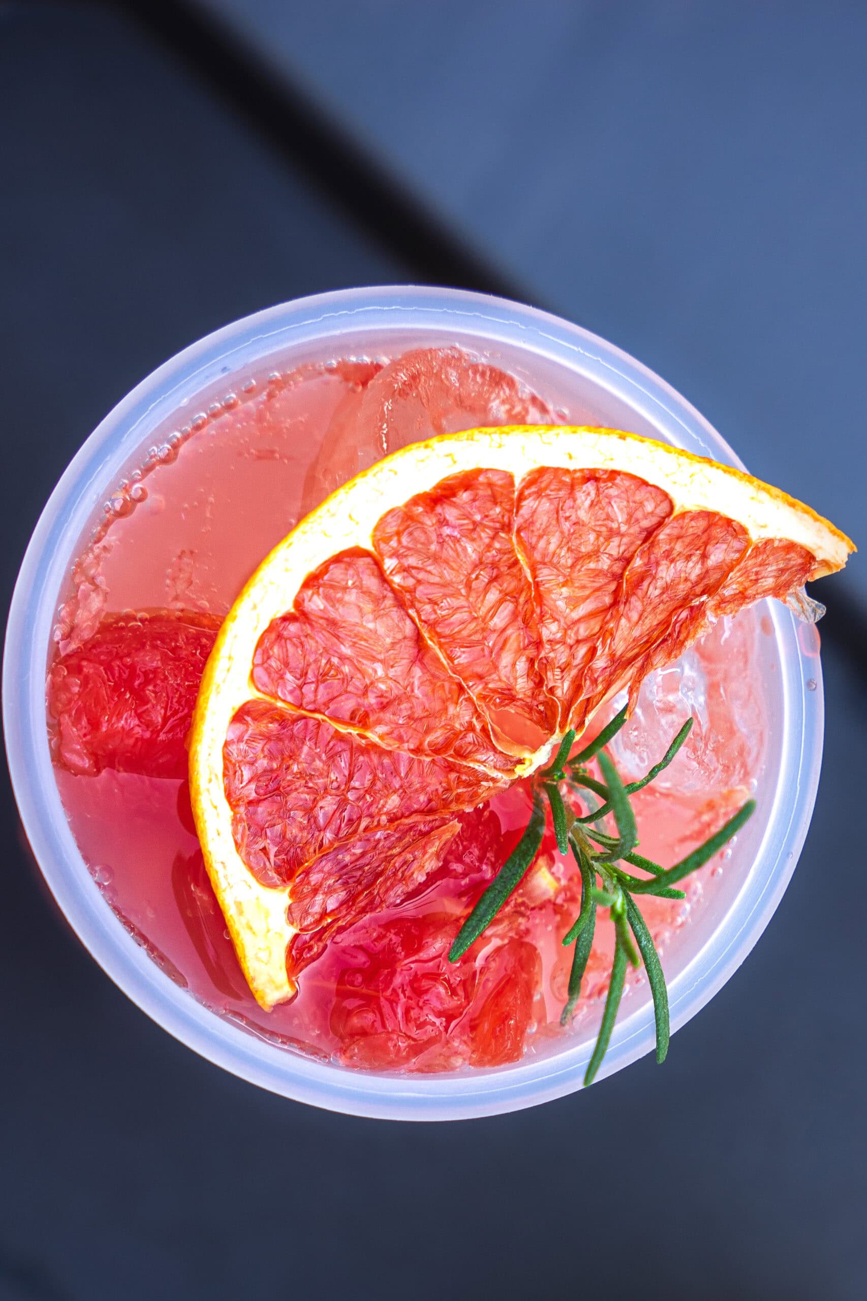 The grapefruit ade I had, served with half a slice of dried grapefruit on top