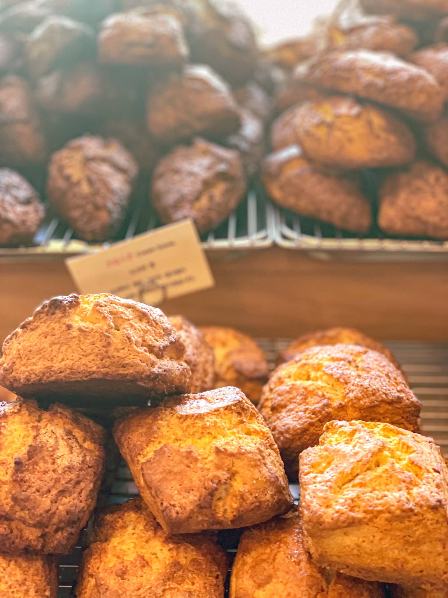 A selection of scones on display at Scoff Bakehouse in Buam-dong, Seoul