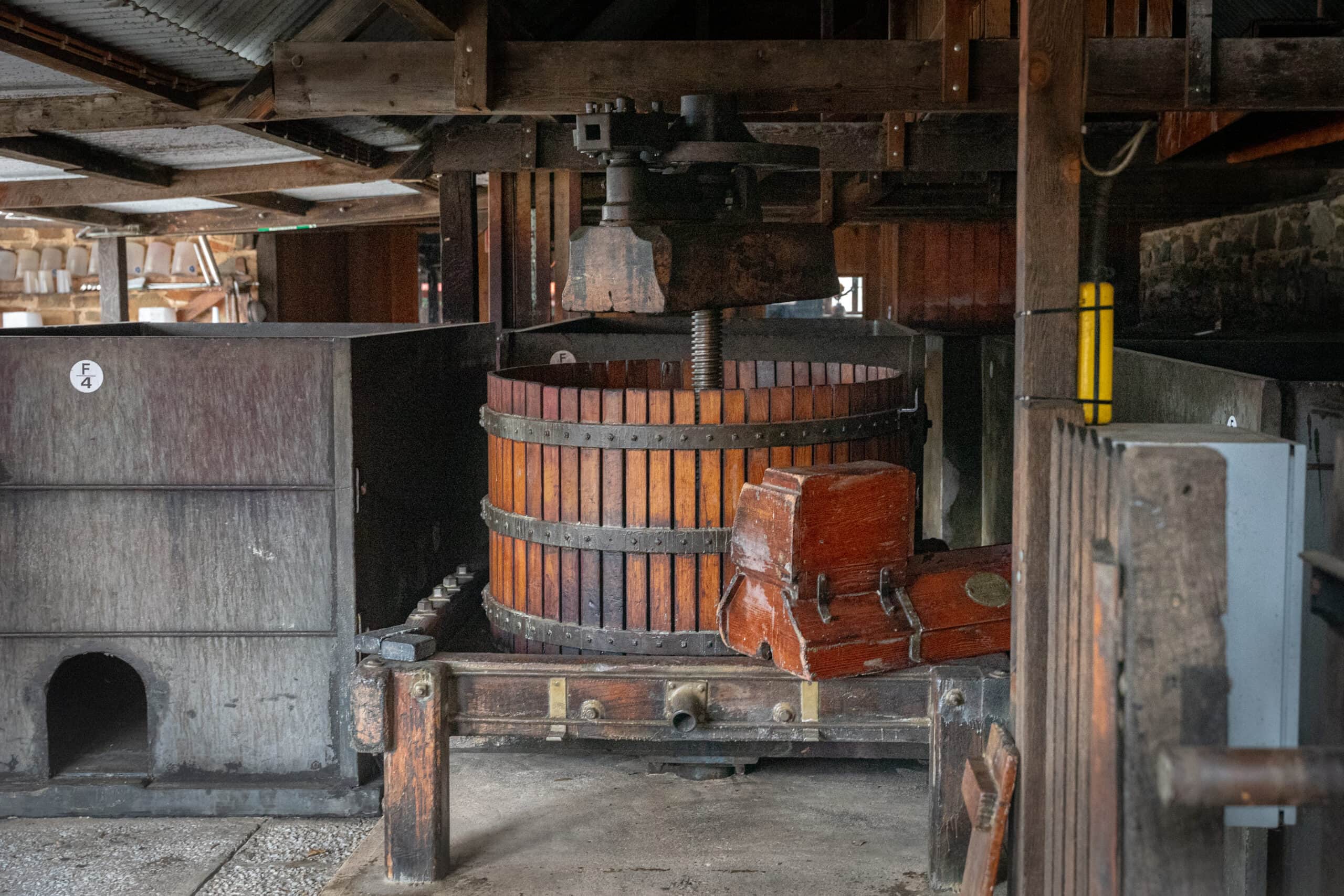 the famous basket press that Rockford Wines in Barossa still use