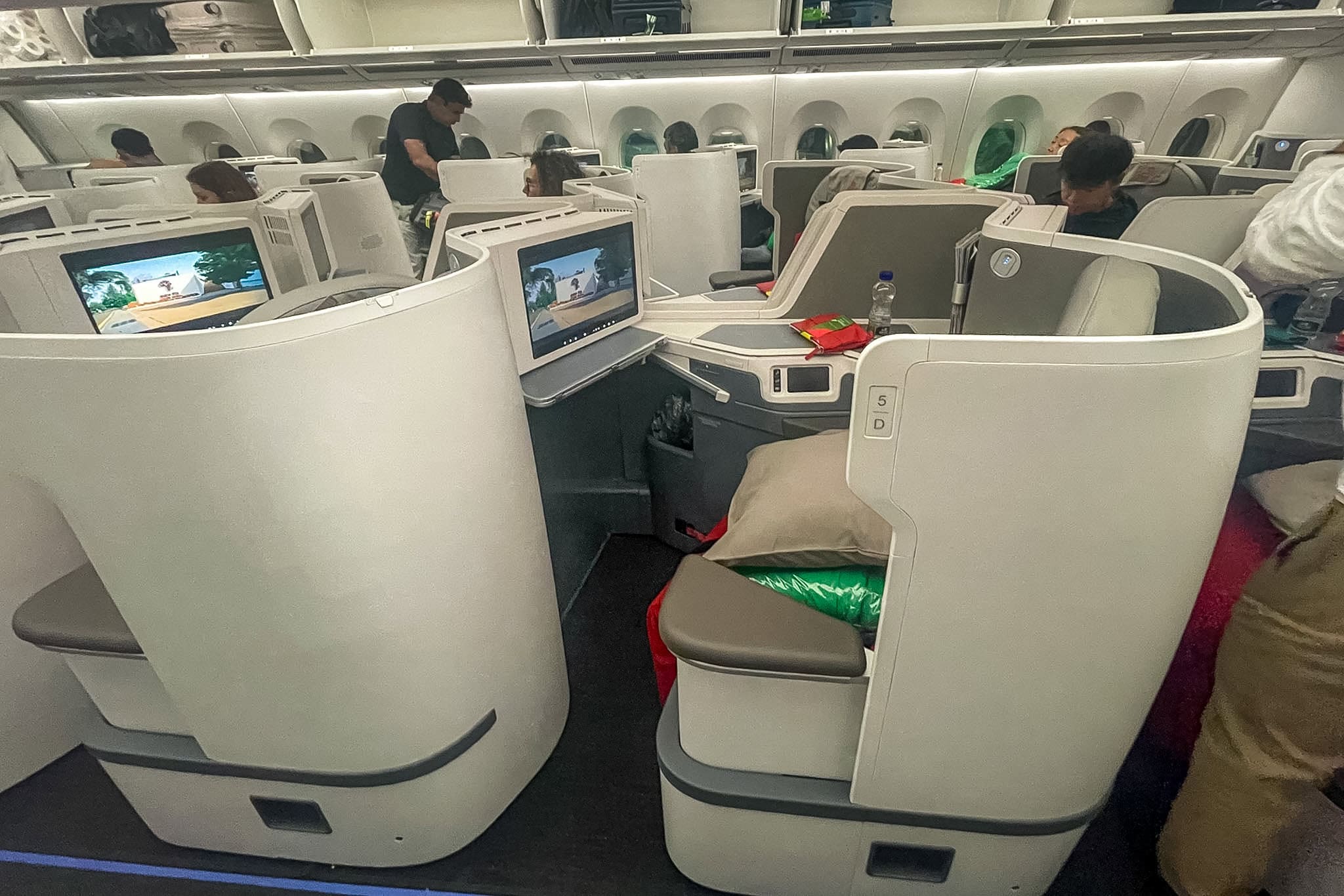 Ethiopian Airlines Business Class A350 cabin with a 1-2-1 seat configuration