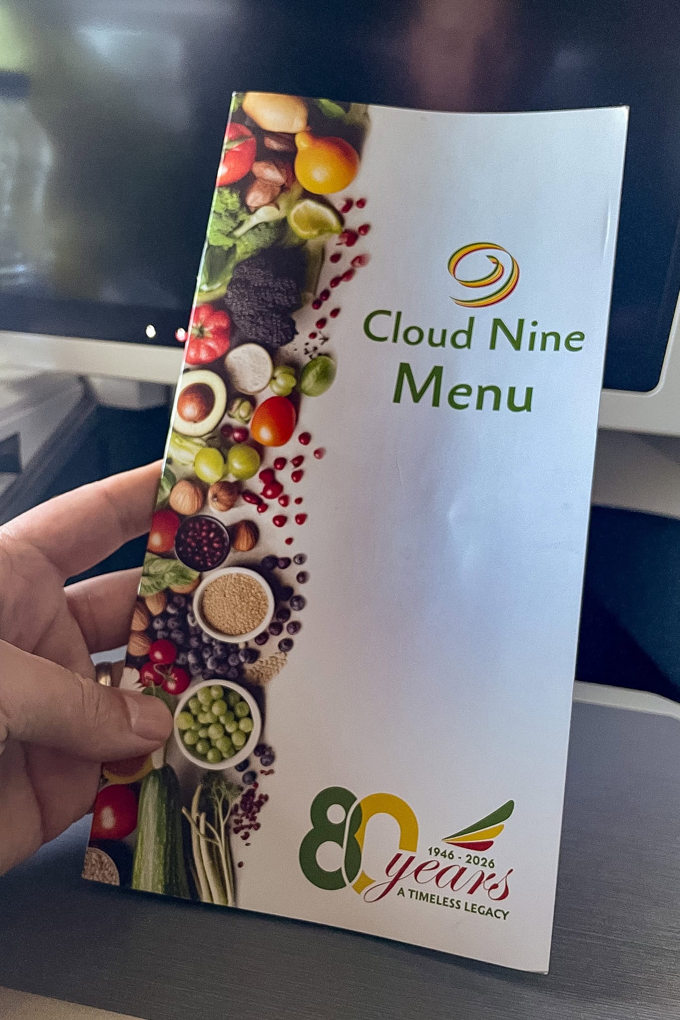 Ethiopian Airlines Cloud Nine Menu