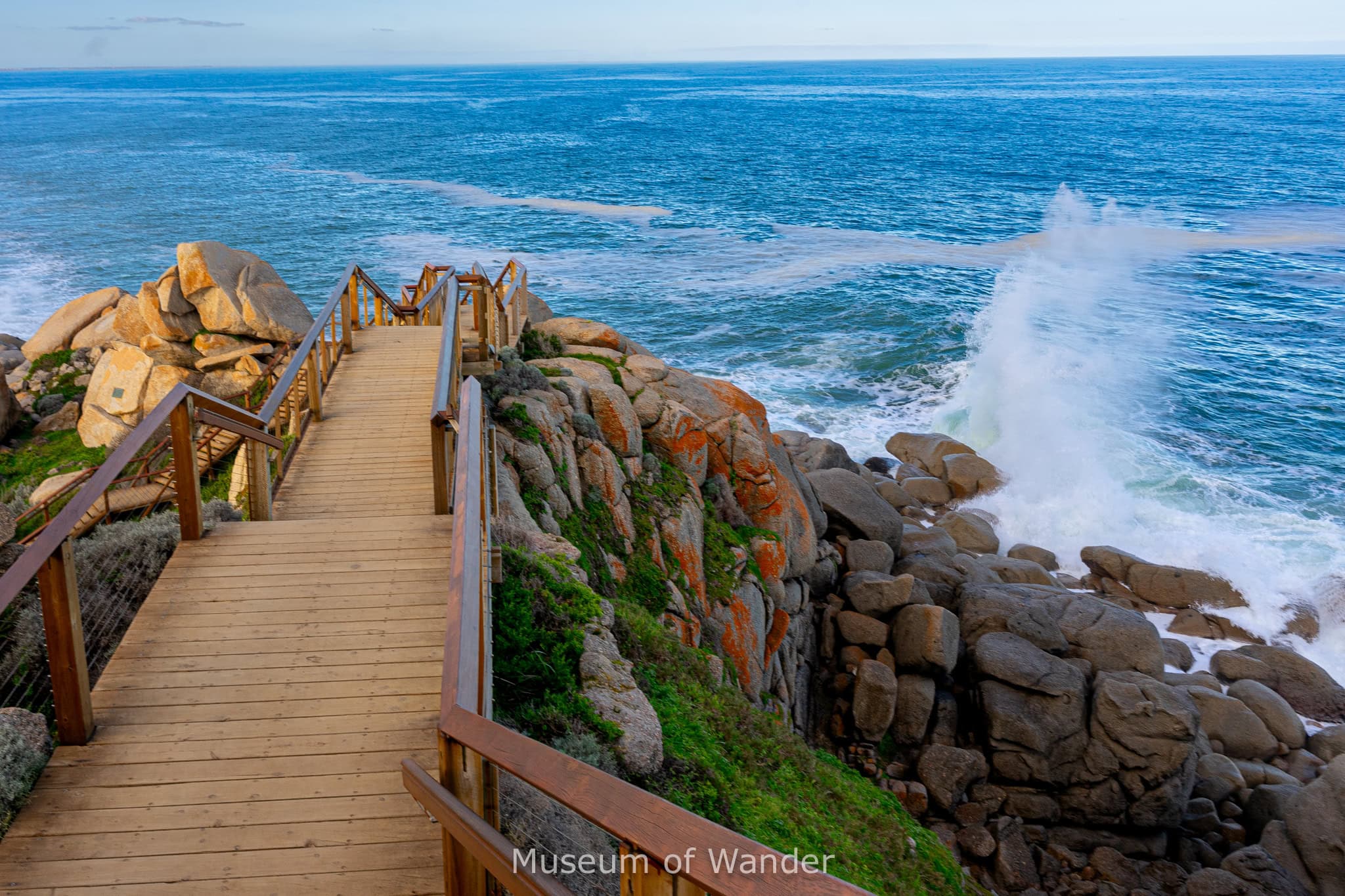 Wooden walkway leading to the summit of Granite Island , Victor Harbor.