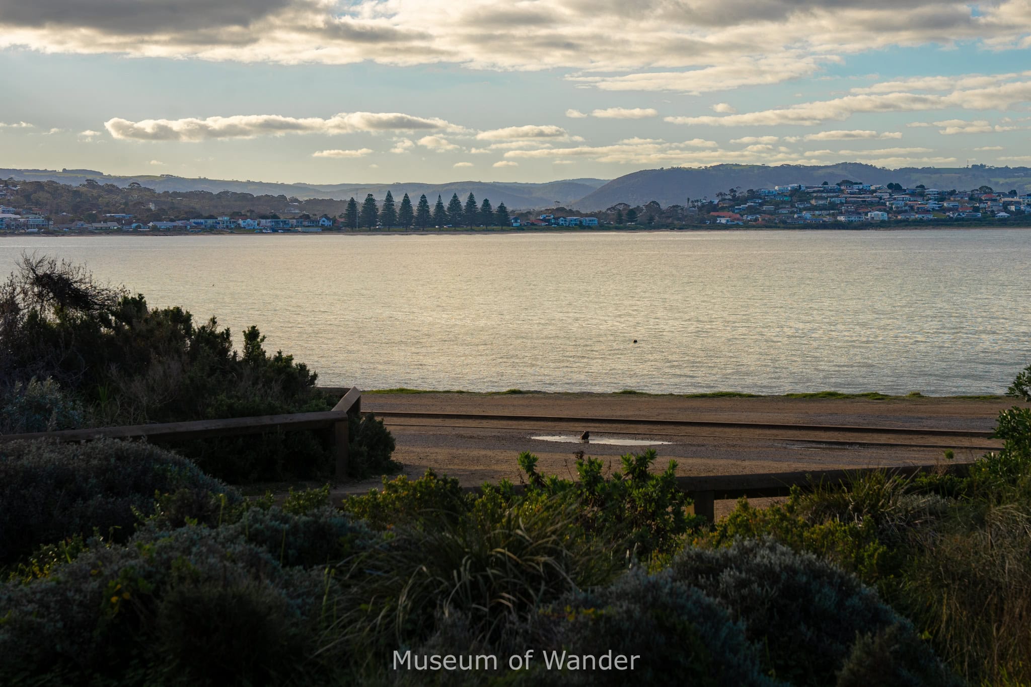 Victor Harbor scene at sun set from Granite Island