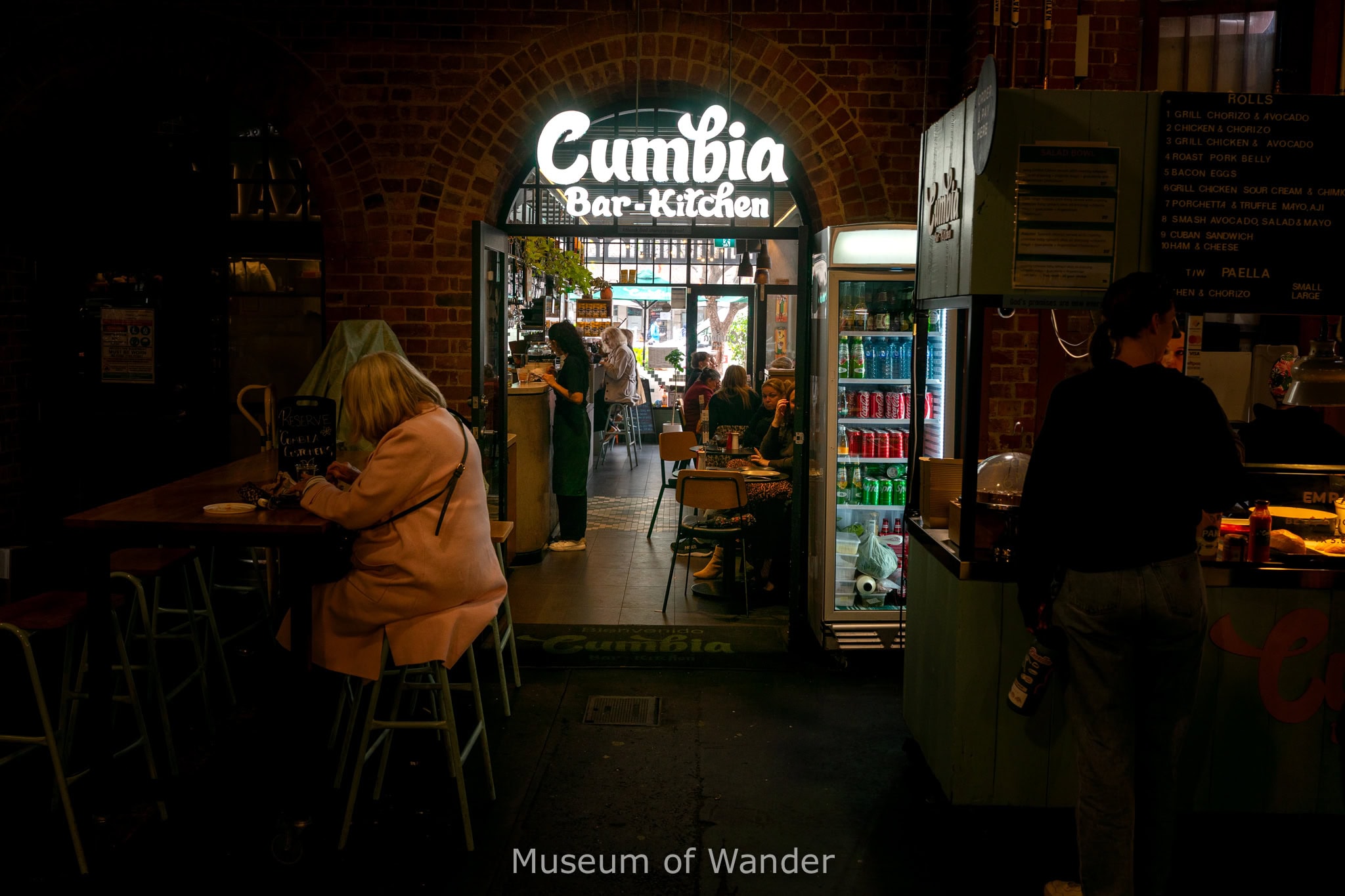 An interior shot of Cumbia Bar Kitchen inside the Adelaide Central Market